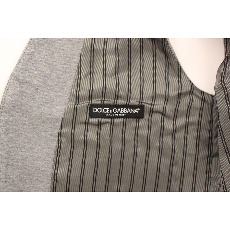 Dolce & Gabbana Gray Cotton Stretch Dress Vest Blazer