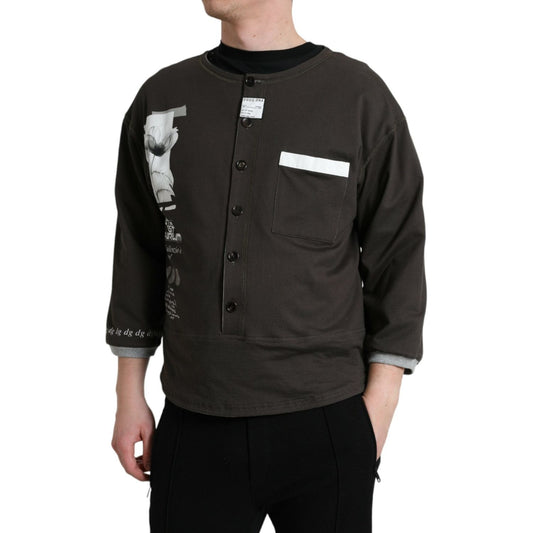 Dolce & Gabbana Elegant Cotton Crew Neck Pullover Dolce & Gabbana Black