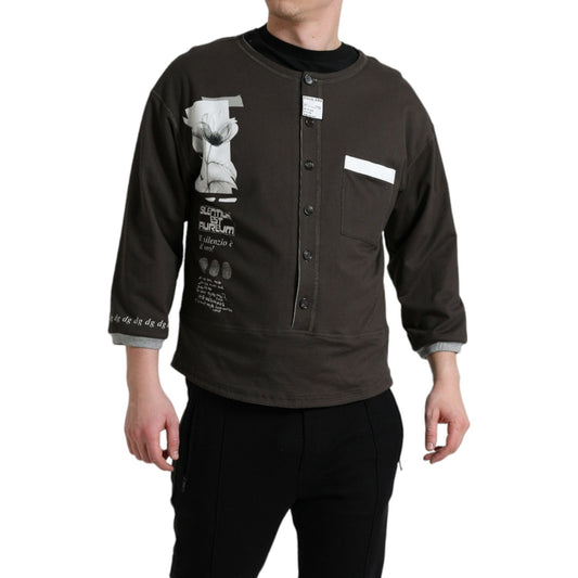 Dolce & Gabbana Elegant Cotton Crew Neck Pullover Dolce & Gabbana Black