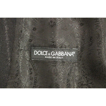 Dolce & Gabbana Black Striped Wool Logo Vest Gilet Weste