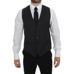 Dolce & Gabbana Elegant Gray Wool Formal Dress Vest Dolce & Gabbana Black