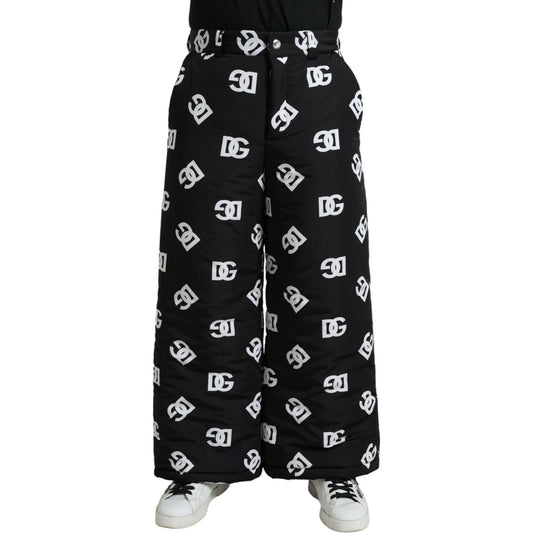 Dolce & Gabbana Elegant Wide Leg Signature Print Pants Dolce & Gabbana Gray