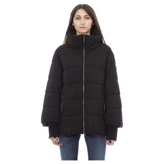 Baldinini Trend Black Polyamide Women Jacket Baldinini Trend Dark Slate Gray
