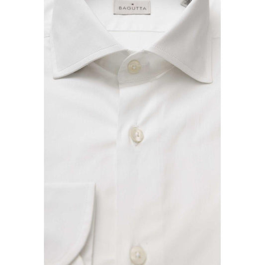Bagutta White Cotton Men's Shirt Bagutta Light Gray