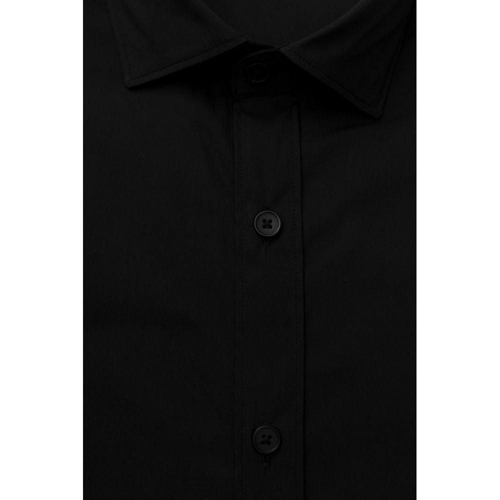 Bagutta Black Cotton Men's Slim Shirt