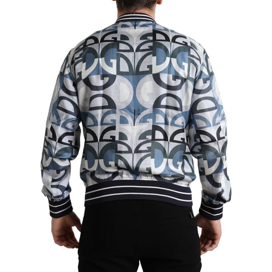 Dolce & Gabbana Multicolor Silk Bomber Jacket - Classic Elegance Dolce & Gabbana Dark Slate Gray
