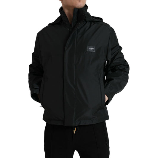 Dolce & Gabbana Sleek Black Windbreaker Jacket Dolce & Gabbana Black
