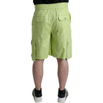 Dolce & Gabbana Light Green Cotton Men Cargo Bermuda Shorts PAN74874-50