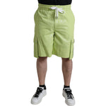 Dolce & Gabbana Light Green Cotton Men Cargo Bermuda Shorts PAN74874-50