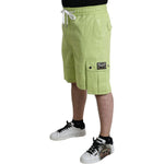 Dolce & Gabbana Light Green Cotton Men Cargo Bermuda Shorts PAN74874-50