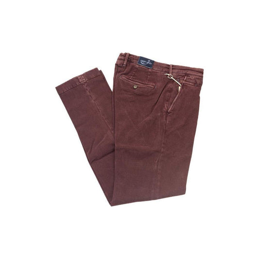 Jacob Cohen Burgundy Cotton Men Chino Jacob Cohen Dark Olive Green