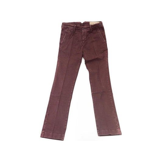 Jacob Cohen Burgundy Cotton Men Chino Jacob Cohen Dark Olive Green