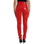 Dolce & Gabbana Shiny Red High Waist Skinny Pants PAN75012-40