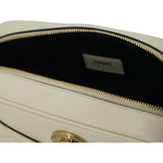 Versace Elegant White Leather Camera Shoulder Bag Versace Dark Gray