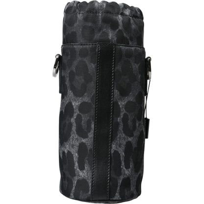 Dolce & Gabbana Black Leopard Round Slim Tote Bottle Cage Bag