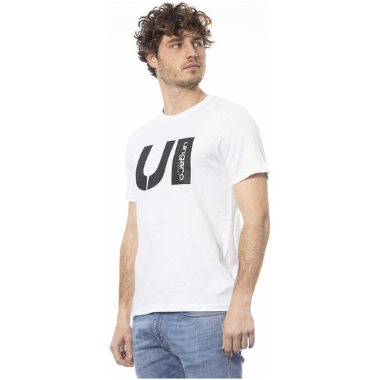 Ungaro Sport White Cotton Men T-Shirt Ungaro Sport Lavender