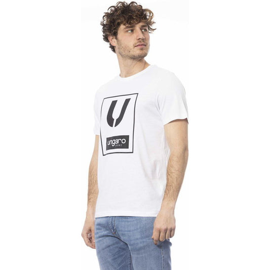 Ungaro Sport White Cotton Men T-Shirt Ungaro Sport Lavender