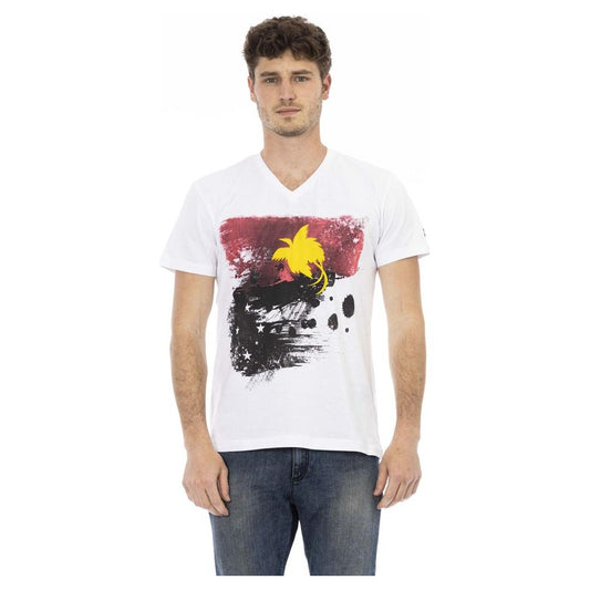 Trussardi Action White Cotton Men T-Shirt Trussardi Action Dark Slate Gray