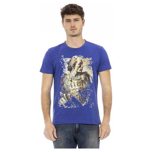 Trussardi Action Blue Cotton Men T-Shirt Trussardi Action Dark Slate Blue