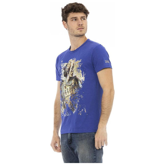 Trussardi Action Blue Cotton Men T-Shirt Trussardi Action Dark Slate Blue