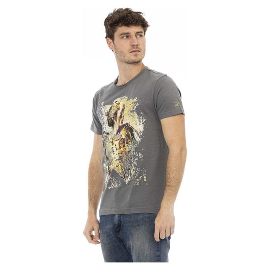 Trussardi Action Gray Cotton Men T-Shirt Trussardi Action Dim Gray