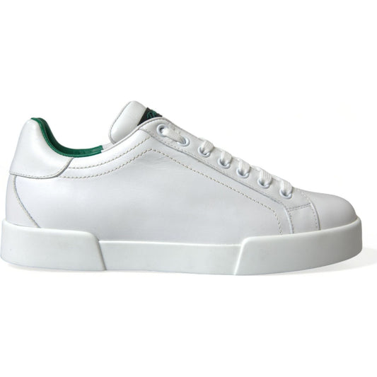 Dolce & Gabbana Elegant Portofino Calfskin Sneakers Dolce & Gabbana Light Gray