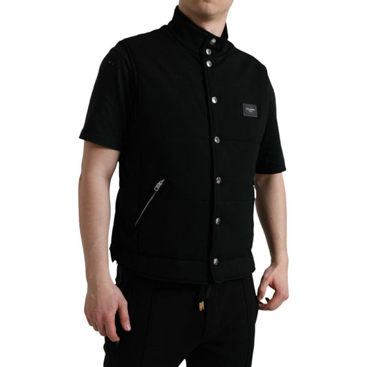 Dolce & Gabbana Elegant Black Sleeveless Vest Jacket Dolce & Gabbana Black