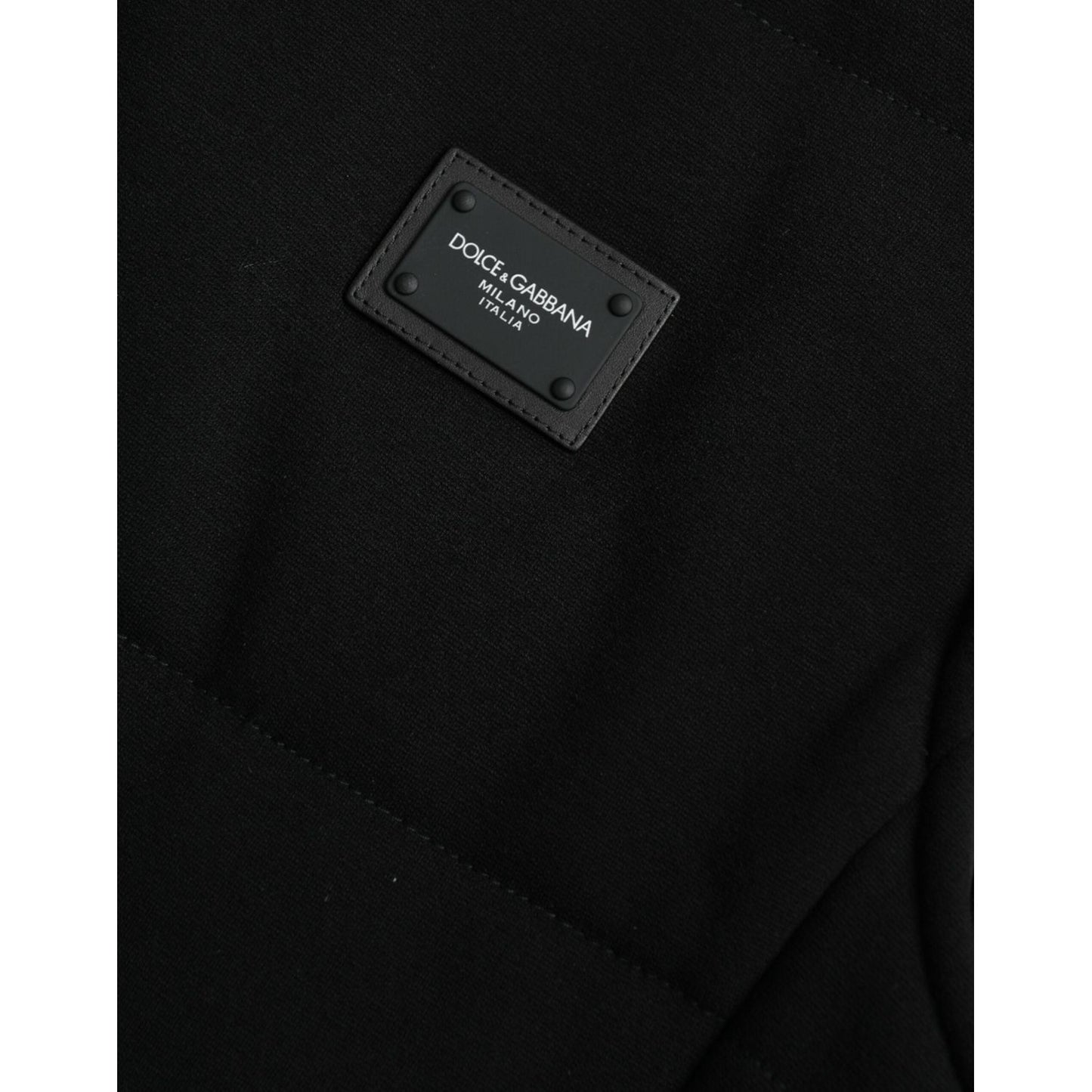 Dolce & Gabbana Black Rayon Buttoned Vest Logo Jacket JKT4006-58