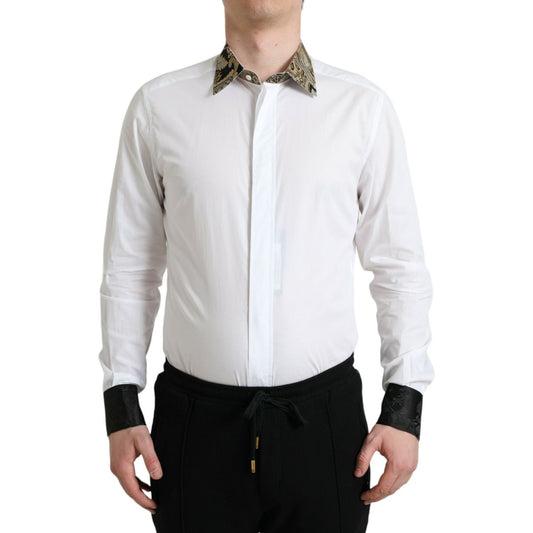 Dolce & Gabbana Elegant Gold Detail Dress Shirt Dolce & Gabbana Black