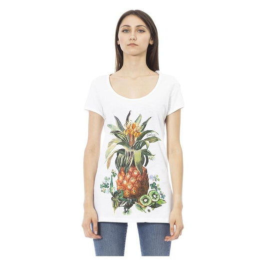 Just Cavalli White Cotton Women T-Shirt Just Cavalli Light Gray
