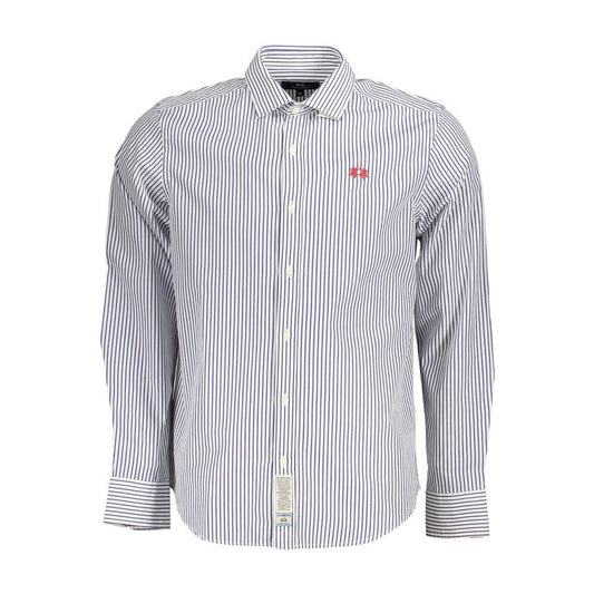 La Martina Elegant Long-Sleeved Striped Shirt for Men La Martina Light Gray