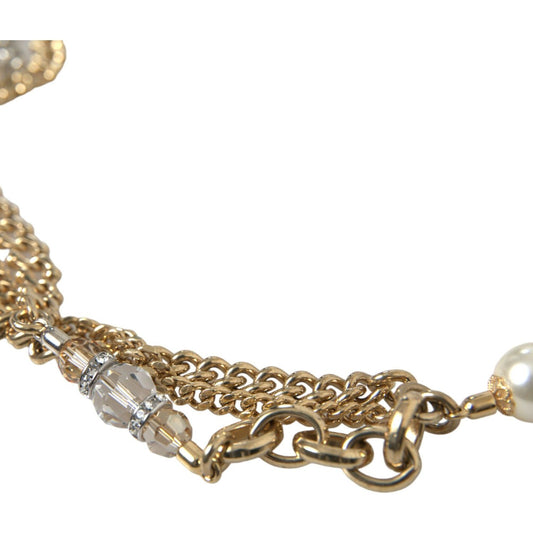 Dolce & Gabbana Elegant Crystal Bounce Waist Belt Dolce & Gabbana Rosy Brown
