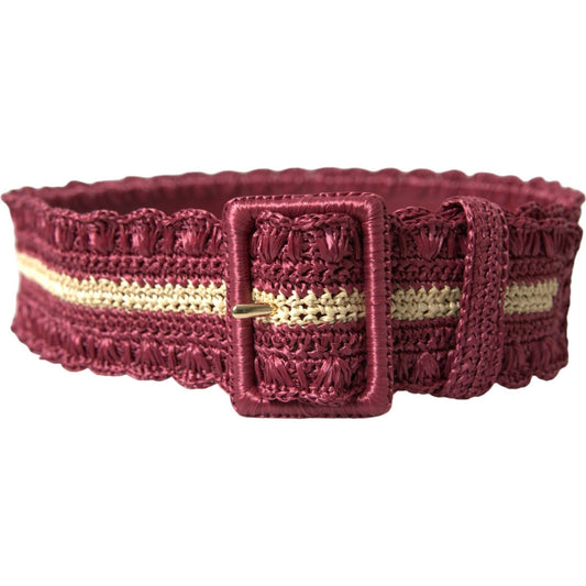 Dolce & Gabbana Maroon Elegance Canvas Waist Belt Dolce & Gabbana Saddle Brown