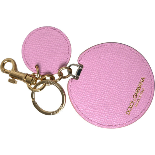 Dolce & Gabbana Elegant Pink Gold Leather Keychain Dolce & Gabbana Plum