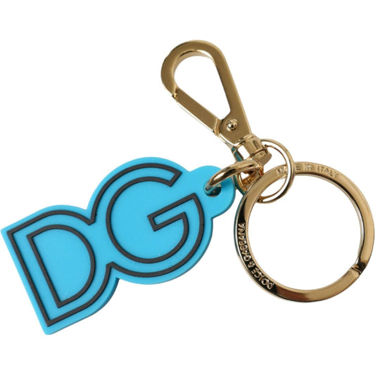 Dolce & Gabbana Elegant Blue Gold Keychain Accessory Dolce & Gabbana Medium Turquoise