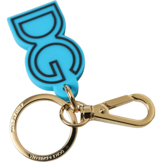 Dolce & Gabbana Elegant Blue Gold Keychain Accessory Dolce & Gabbana Medium Turquoise