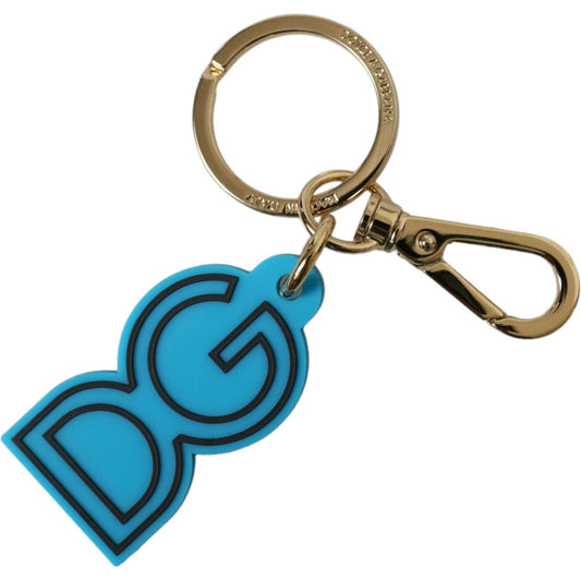 Dolce & Gabbana Elegant Blue & Gold Keychain Accessory Dolce & Gabbana Steel Blue