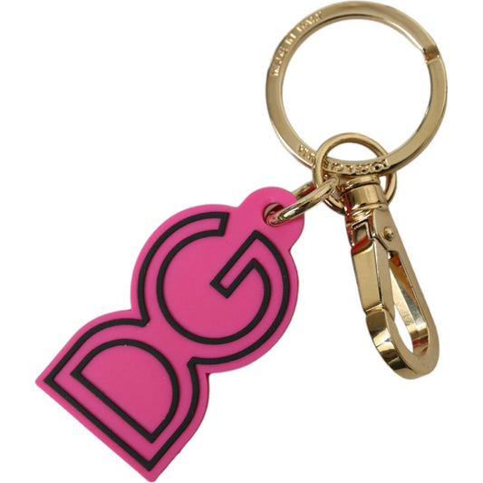 Dolce & Gabbana Chic Gold and Pink Logo Keychain Dolce & Gabbana Maroon