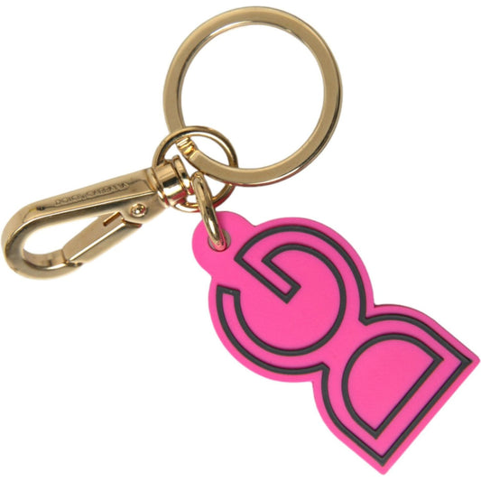 Dolce & Gabbana Chic Gold and Pink Logo Keychain Dolce & Gabbana Pale Violet Red