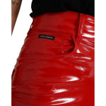 Dolce & Gabbana Shiny Red High Waist Skinny Pants PAN75094-40