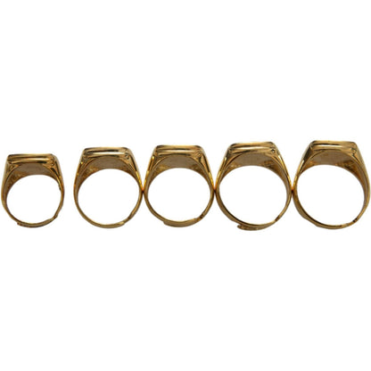 Dolce & Gabbana Gold Brass ROYAL Enamel Set of 5 Ring