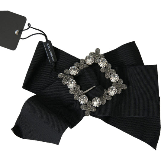 Dolce & Gabbana Black Swarovski Crystal Embellished Hair Clip