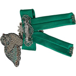 Dolce & Gabbana Green Satin Bird Crystal Women Hair Clip SMY101400
