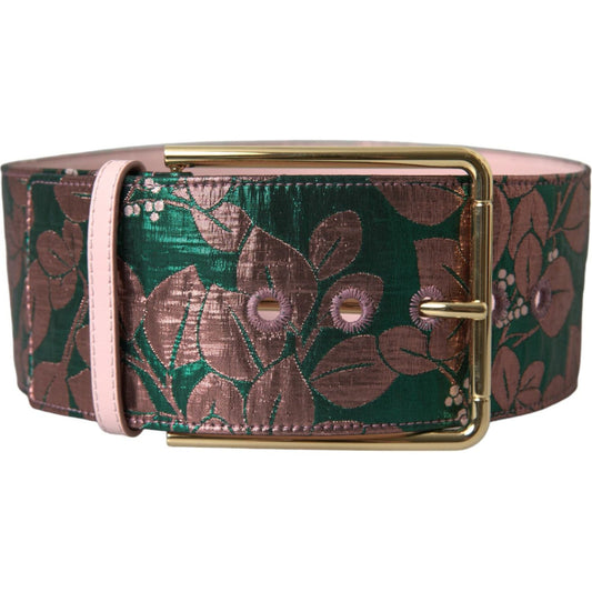Dolce & Gabbana Multicolor Floral Jacquard Lurex Gold Buckle Belt Dolce & Gabbana Dark Slate Gray