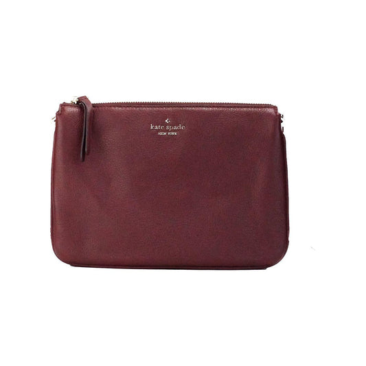 Kate Spade Jackson Cherrywood Leather Triple Gusset Crossbody Handbag Purse Kate Spade Saddle Brown
