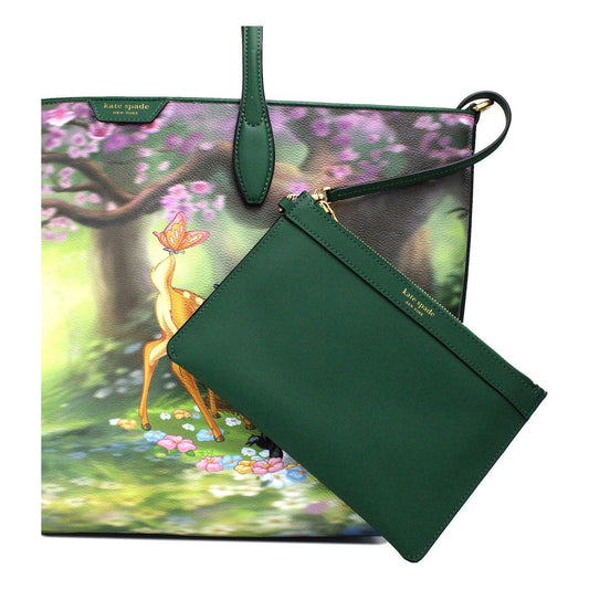 Kate Spade Disney Sutton Bambi Coated Canvas Shoulder Tote Handbag Purse Kate Spade Dark Slate Gray