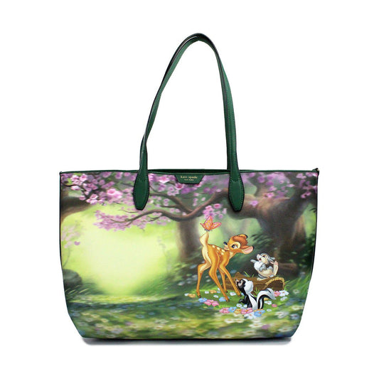 Kate Spade Disney Sutton Bambi Coated Canvas Shoulder Tote Handbag Purse Kate Spade Dim Gray