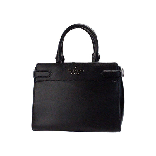 Kate Spade Staci Medium Black Saffiano Leather Crossbody Satchel Bag Handbag Kate Spade Black