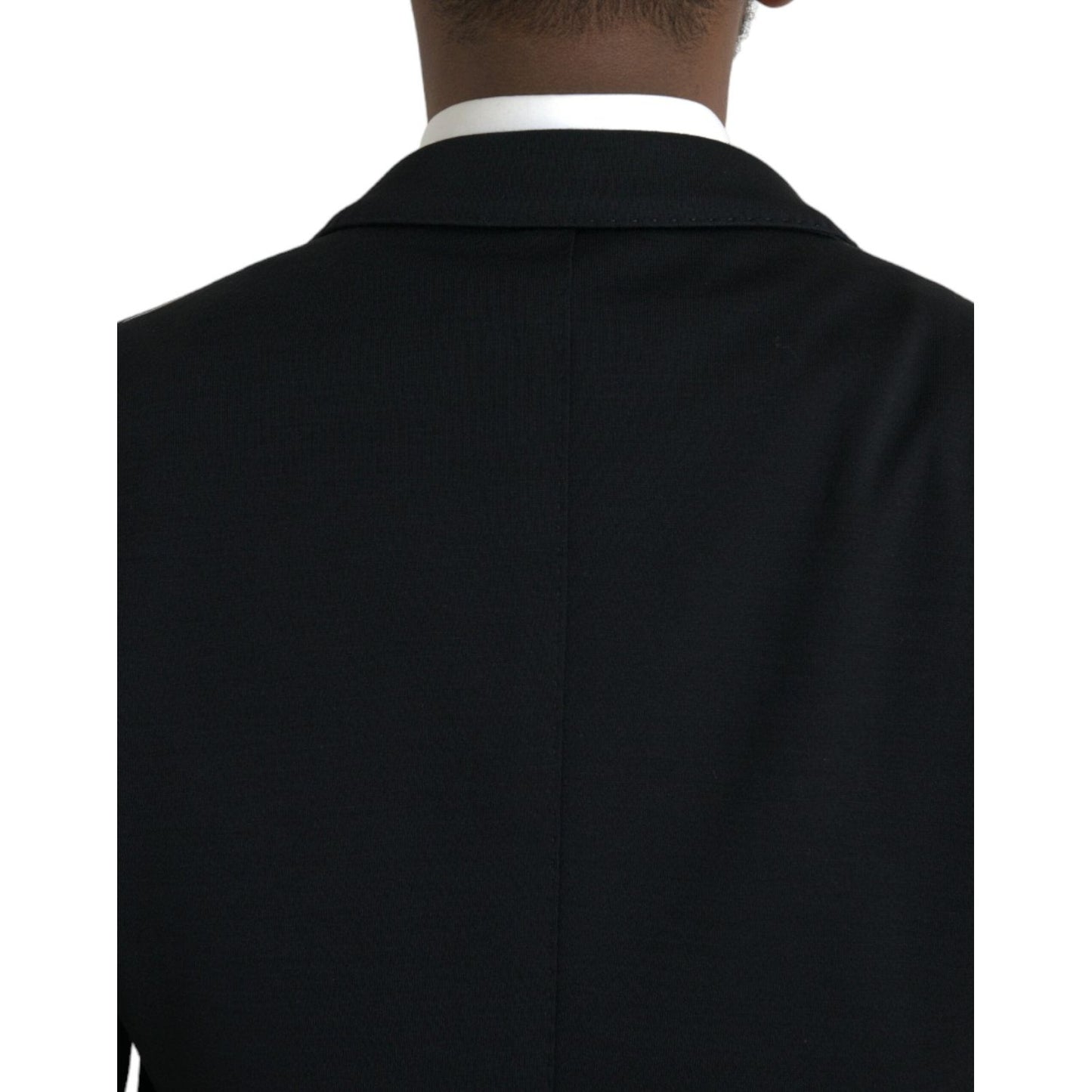 Dolce & Gabbana Black Wool Notch Single Breasted Coat Blazer