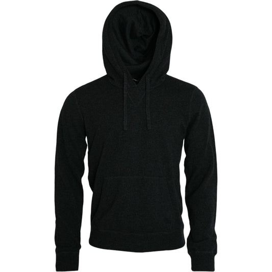 Dolce & Gabbana Dark Gray Cashmere Hooded Pullover Sweater TSH84671-54